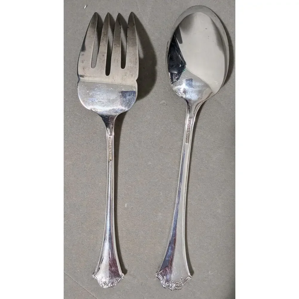 Vintage Reed & Barton French Chippendale Silverplate Flatware Set - 35 Pieces